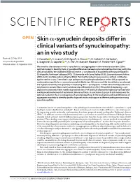 Skin Α-Synuclein Deposits Differ in Clinical Variants Of