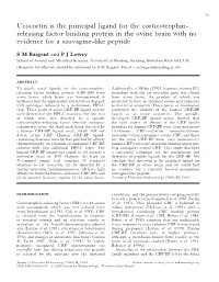 Urocortin Is the Principal Ligand for the Corticotrophin- Releasing Factor Binding Protein in the Ovine Brain with No Evidence for a Sauvagine-Like Peptide