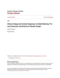 Climate Change and Animals Responses to Global Warming: the Law, Economics, and Science of Climate Change