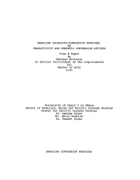 HAWAIIAN CAUSATIVE-SIMULATIVE PREFIXES AS TRANSITIVITY and SEMANTIC CONVERSION AFFIXES Plan B Paper by Matthew Brittain in Parti