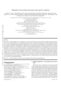 Magrathea: Dust Growth Experiment in Micro-Gravity Conditions