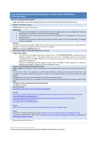 MOSE (EXPERIMENTAL ELECTROMECHANICAL MODULE; ITALIAN: MODULO SPERIMENTALE ELETTROMECCANICO) Overview / Summary of the Initiative