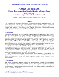 PUTTING LIFE on MARS: Using Computer Graphics to Render a Living Mars
