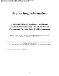 Supporting Information Carbazole-Based Copolymers Via