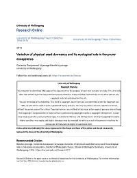 Variation of Physical Seed Dormancy and Its Ecological Role in Fire-Prone Ecosystems