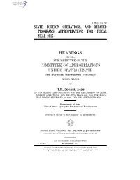 113–729 State, Foreign Operations, and Related Programs Appropriations for Fiscal Year 2015