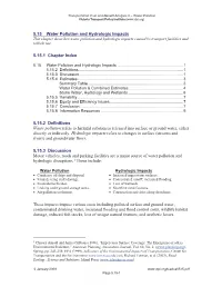 5.15 Water Pollution and Hydrologic Impacts 5.15.1 Chapter Index 5.15