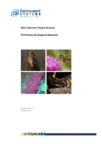 Afon Claerwen Hydro Scheme Preliminary Ecological Appraisal