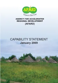 CAPABILITY STATEMENT January 2009 Institutional Data