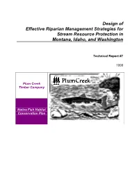 Design of Effective Riparian Management Strategies for Stream Resource Protection in Montana, Idaho, and Washington