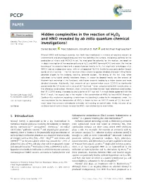 Hidden Complexities in the Reaction of H2O2 and HNO Revealed by Ab Initio Quantum Chemical Cite This: Phys