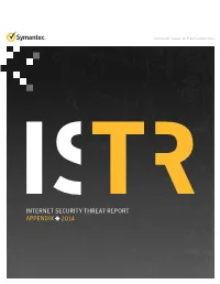 INTERNET SECURITY THREAT REPORT APPENDIX 2014 P