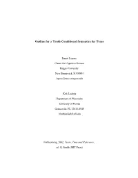 Outline for a Truth Conditional Semantics for Tense