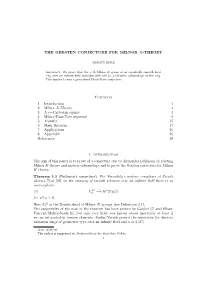 THE GERSTEN CONJECTURE for MILNOR K-THEORY Contents 1