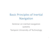 Basic Principles of Inertial Navigation