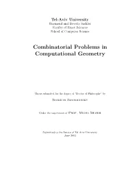 Combinatorial Problems in Computational Geometry