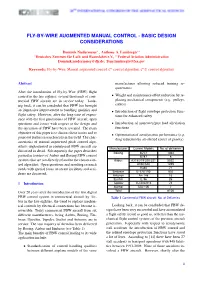 Fly-By-Wire Augmented Manual Control - Basic Design Considerations