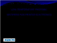 Low Temperature Sintering for Printed Electronics