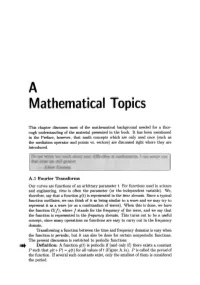 Mathematical Topics