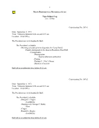 Oval #567: September 4-7, 1971 [Complete Tape Subject Log]