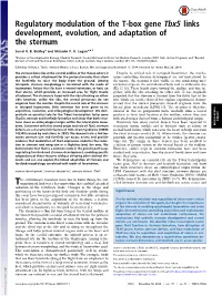 Regulatory Modulation of the T-Box Gene Tbx5 Links Development, Evolution, and Adaptation of the Sternum