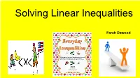 Solving Linear Inequalities