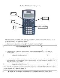 The TI-30X IIS Calculator and Exponents