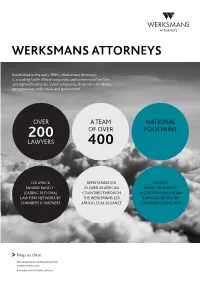 Werksmans Attorneys Has Continued to Cement Its Already Formidable Regulatory Position”
