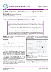An Ominous Anterior T Wave Changes: a Case Report On