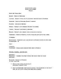 Hamlet Study Guide Levels Two & Three Wilson Know the Characters: Hamlet – Prince of Denmark Claudius – Hamlet's Uncl