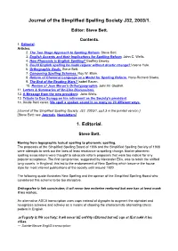 J32. Journal of the Simplified Spelling