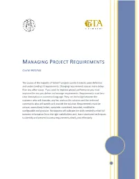 Managing Project Requirements