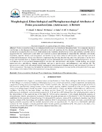 Morphological, Ethno Biological and Phytopharmacological Attributes of Tridax Procumbenslinn. (Asteraceae): a Review
