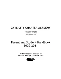Parent and Student Handbook 2020-2021