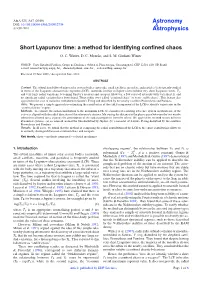 Short Lyapunov Time: a Method for Identifying Confined Chaos