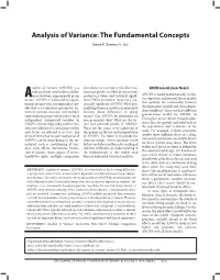 Analysis of Variance: the Fundamental Concepts