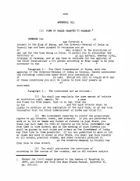 And Governor-General of India in Council Concerning the Administration of the State of Thibaw (1887)
