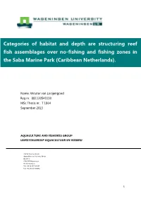 Categories of Habitat and Depth Are Structuring Reef Fish Assemblages