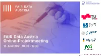 FAIR Data Austria • Introduce - Cluster Research Data
