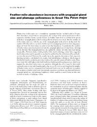 Feather Mite Abundance Increases with Uropygial