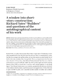 Richard Yates’ “Builders” and Questions of the Autobiographical Content of His Work