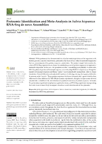 Downloaded on 12 March 2021, Was Applied to Evaluate the Extent of Species Other Than Chia in RNA-Seq Assemblies