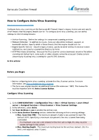 How to Configure Avira Virus Scanning