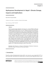 Hydropower Development in Nepal - Climate Change, Impacts and Implications 77 Landslide, Sedimentation, and Flooding