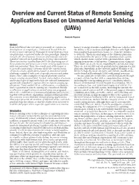 Overview and Current Status of Remote Sensing Applications Based on Unmanned Aerial Vehicles (Uavs)