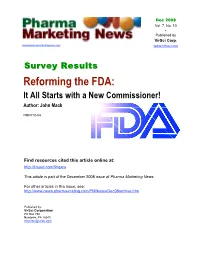 Reforming the FDA