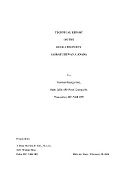 Technical Report on the Rook I Property Saskatchewan