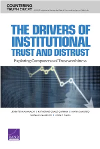 THE DRIVERS of INSTITUTIONAL TRUST and DISTRUST Exploring Components of Trustworthiness