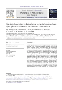1/12Â° Global HYCOM and the INSTANT Observations