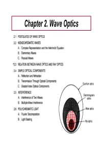 Chapter 2. Wave Optics When Do We Use Wave Optics?